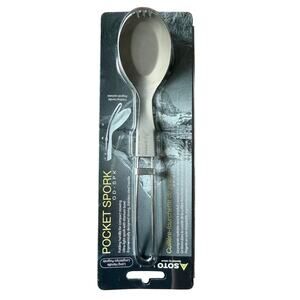 Soto Pocket Spork Fork Spoon Camping Hiking NEW Titanium Stainless Foldable